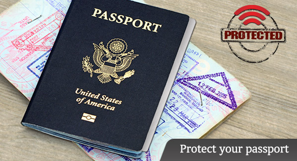 Protect your passport with a passport shield card.